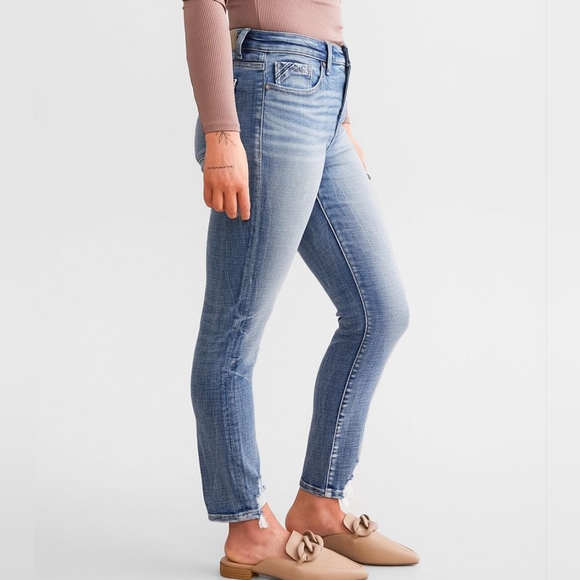 Sz 14 CURVY Buckle BLACK Fit 93 Ankle Skinny Jeans sz 32 - Picture 2 of 8